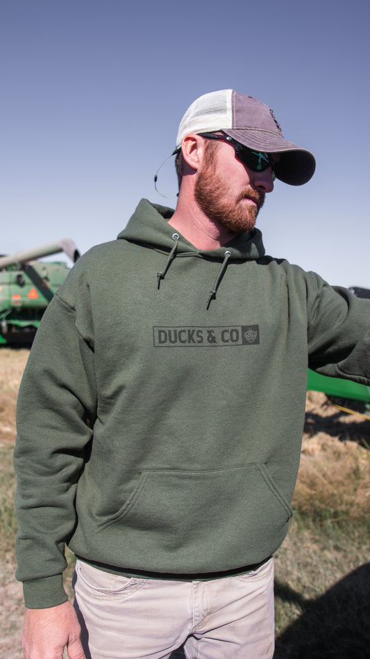 Box Logo Green Hoodie